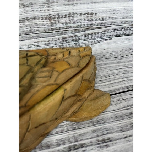 Hand Carved Crafted Wooden Sea Turtle Mom Carrying Baby 2pc Box with Lid Art - Picture 5 of 13